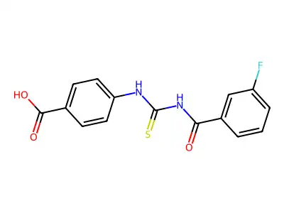 4-({[(3-Fluorophenyl)carbonyl]carbamothioyl}amino)benzoic acid structure