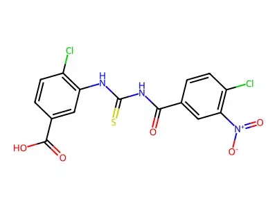 4-Chloro-3-[[[(4-chloro-3-nitrobenzoyl)amino]thioxomethyl]amino]-benzoic acid structure
