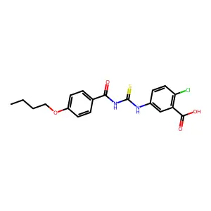 5-[(4-Butoxybenzoyl)carbamothioylamino]-2-chlorobenzoic acid structure
