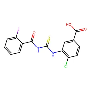 4-Chloro-3-({[(2-iodophenyl)carbonyl]carbamothioyl}amino)benzoic acid structure