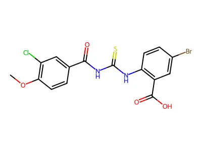 5-Bromo-2-[[[(3-chloro-4-methoxybenzoyl)amino]thioxomethyl]amino]-benzoic acid structure