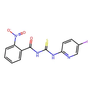 N-[(5-iodopyridin-2-yl)carbamothioyl]-2-nitrobenzamide structure