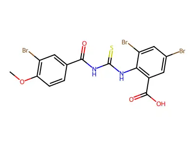 3,5-DIBROMO-2-[[[ AMINO]THIOXOMETHYL]AMINO]-BENZOICACID structure