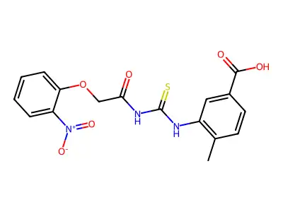4-Methyl-3-[[[[(2-nitrophenoxy)acetyl]amino]thioxomethyl]amino]-benzoic acid structure