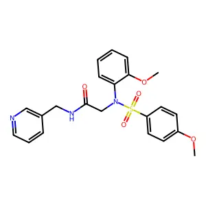 2-(2-methoxy-N-(4-methoxyphenyl)sulfonylanilino)-N-(pyridin-3-ylmethyl)acetamide structure