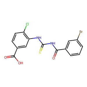 3-({[(3-Bromophenyl)carbonyl]carbamothioyl}amino)-4-chlorobenzoic acid structure