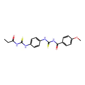 4-methoxy-N-[[4-(propanoylcarbamothioylamino)phenyl]carbamothioyl]benzamide structure