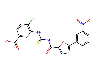 4-CHLORO-3-[[[[[5- -2-FURANYL]CARBONYL]AMINO]THIOXOMETHYL]AMINO]-BENZOICACID structure