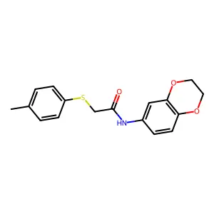 N-(2,3-dihydro-1,4-benzodioxin-6-yl)-2-(4-methylphenyl)sulfanylacetamide structure
