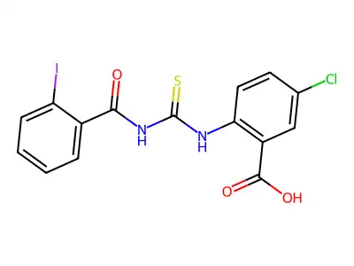 5-Chloro-2-[(2-iodobenzoyl)carbamothioylamino]benzoic acid structure