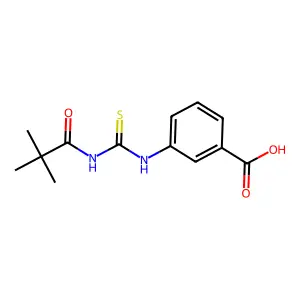 3-({[(2,2-Dimethylpropanoyl)amino]carbonothioyl}amino)benzoic acid structure