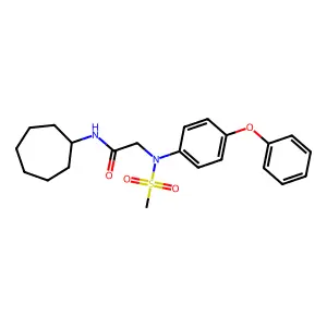 N-cycloheptyl-2-(N-methylsulfonyl-4-phenoxyanilino)acetamide structure