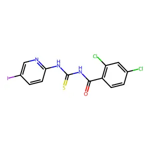 2,4-dichloro-N-[(5-iodopyridin-2-yl)carbamothioyl]benzamide structure