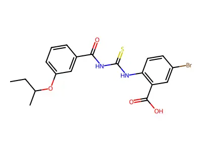 5-Bromo-2-[[[[3-(1-methylpropoxy)benzoyl]amino]thioxomethyl]amino]-benzoic acid structure