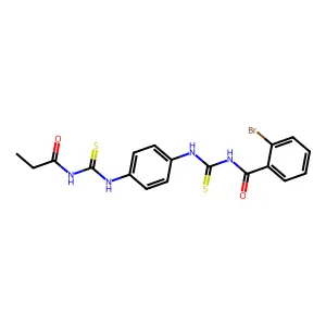 2-bromo-N-[[4-(propanoylcarbamothioylamino)phenyl]carbamothioyl]benzamide structure