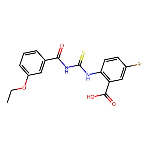 5-Bromo-2-({[(3-ethoxyphenyl)carbonyl]carbamothioyl}amino)benzoic acid structure