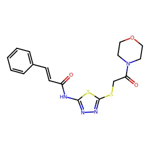 N-(5-((2-morpholino-2-oxoethyl)thio)-1,3,4-thiadiazol-2-yl)cinnamamide structure
