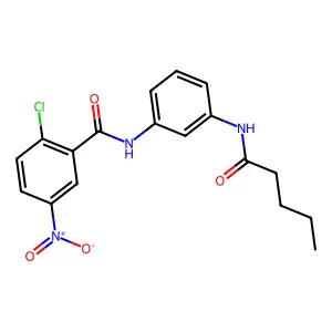 2-chloro-5-nitro-N-[3-(pentanoylamino)phenyl]benzamide structure