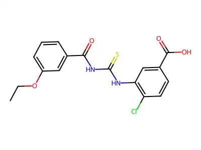 4-Chloro-3-[[[(3-ethoxybenzoyl)amino]thioxomethyl]amino]-benzoic acid structure