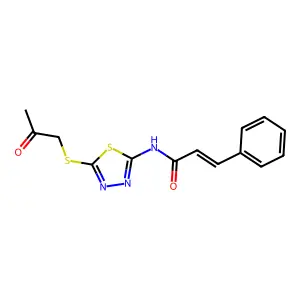 (E)-N-[5-(2-oxopropylsulfanyl)-1,3,4-thiadiazol-2-yl]-3-phenylprop-2-enamide structure
