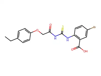 5-Bromo-2-[[2-(4-ethylphenoxy)acetyl]carbamothioylamino]benzoic acid structure