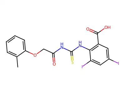 3,5-Diiodo-2-[[2-(2-methylphenoxy)acetyl]carbamothioylamino]benzoic acid structure