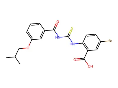 5-Bromo-2-[[[[3-(2-methylpropoxy)benzoyl]amino]thioxomethyl]amino]-benzoic acid structure