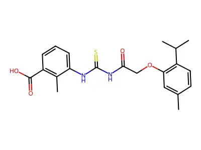 2-METHYL-3-[[[[[5-METHYL-2- PHENOXY]ACETYL]AMINO]THIOXOMETHYL]AMINO]-BENZOICACID structure