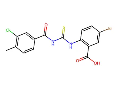 5-Bromo-2-[[[(3-chloro-4-methylbenzoyl)amino]thioxomethyl]amino]-benzoic acid structure