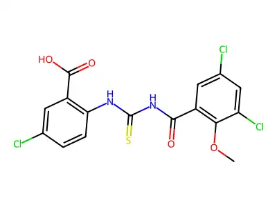 5-CHLORO-2-[[[ AMINO]THIOXOMETHYL]AMINO]-BENZOICACID structure