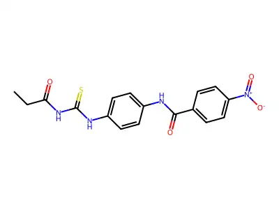 4-nitro-N-[4-(propanoylcarbamothioylamino)phenyl]benzamide structure