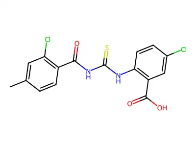 5-Chloro-2-[(2-chloro-4-methylbenzoyl)carbamothioylamino]benzoic acid structure