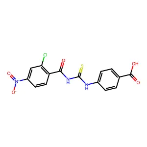 4-[(2-Chloro-4-nitrobenzoyl)carbamothioylamino]benzoic acid structure