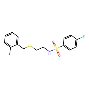 4-fluoro-N-{2-[(2-methylbenzyl)sulfanyl]ethyl}benzenesulfonamide structure