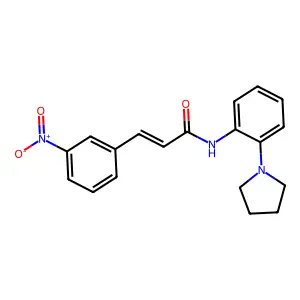 (E)-3-(3-nitrophenyl)-N-(2-pyrrolidin-1-ylphenyl)prop-2-enamide structure