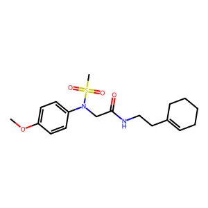 N-[2-(cyclohexen-1-yl)ethyl]-2-(4-methoxy-N-methylsulfonylanilino)acetamide structure