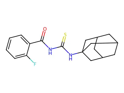 N-(1-adamantylcarbamothioyl)-2-fluorobenzamide structure