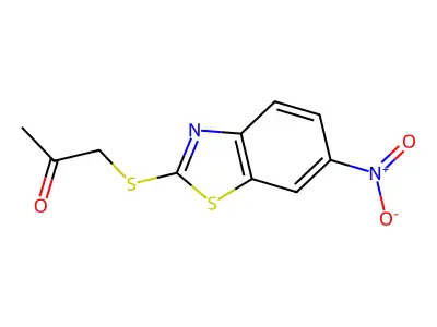 1-[(6-Nitro-1,3-benzothiazol-2-YL)thio]acetone structure