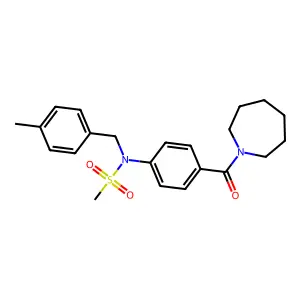 N-[4-(azepane-1-carbonyl)phenyl]-N-[(4-methylphenyl)methyl]methanesulfonamide structure
