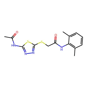 2-[(5-acetamido-1,3,4-thiadiazol-2-yl)sulfanyl]-N-(2,6-dimethylphenyl)acetamide structure