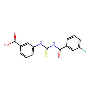 3-({[(3-Fluorophenyl)carbonyl]carbamothioyl}amino)benzoic acid structure