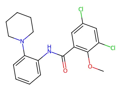 Benzamide, 3,5-dichloro-2-methoxy-N-[2-(1-piperidinyl)phenyl]- structure