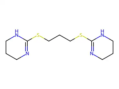 2,2'-(propane-1,3-diyldisulfanediyl)di-1,4,5,6-tetrahydropyrimidine structure