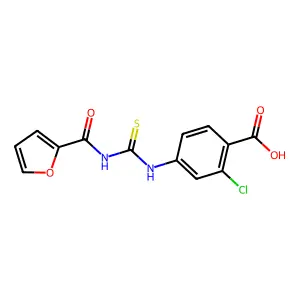 2-Chloro-4-(furan-2-carbonylcarbamothioylamino)benzoic acid structure