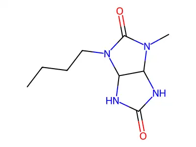 1-butyl-3-methyltetrahydroimidazo[4,5-d]imidazole-2,5(1H,3H)-dione structure