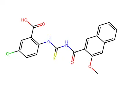 5-Chloro-2-[(3-methoxynaphthalene-2-carbonyl)carbamothioylamino]benzoic acid structure