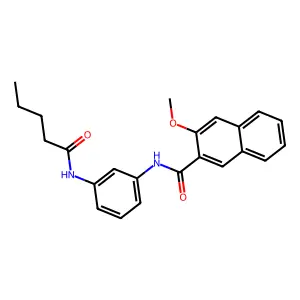 3-methoxy-N-[3-(pentanoylamino)phenyl]naphthalene-2-carboxamide structure