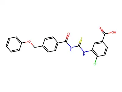 4-Chloro-3-[[[[4-(phenoxymethyl)benzoyl]amino]thioxomethyl]amino]-benzoic acid structure
