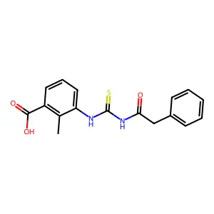 2-Methyl-3-{[(phenylacetyl)carbamothioyl]amino}benzoic acid structure
