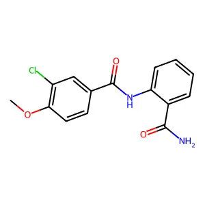 N-(2-carbamoylphenyl)-3-chloro-4-methoxybenzamide structure